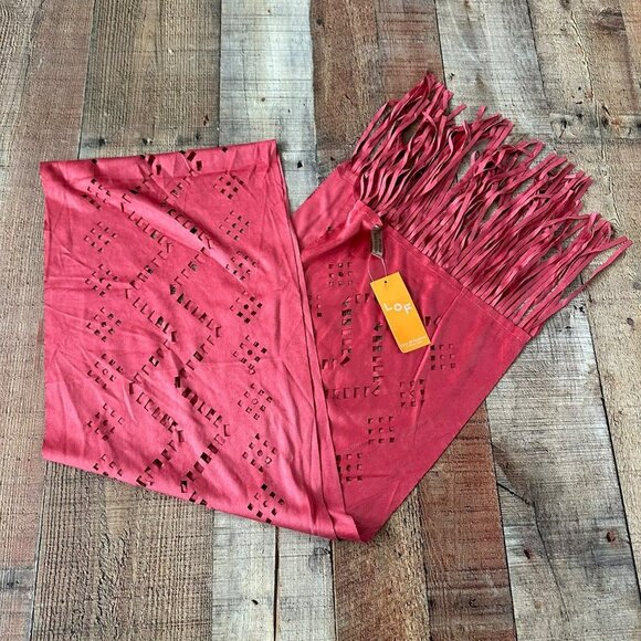 Love Of Fashion Red Fringe Scarf - Picture 1 of 5